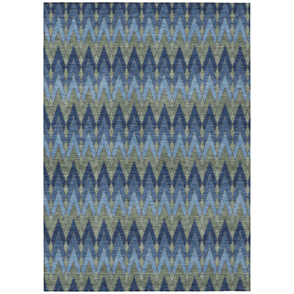 Machine Washable Indoor/Outdoor Chantille ACN2558 Blue 8' x 10' Rug. Picture 1