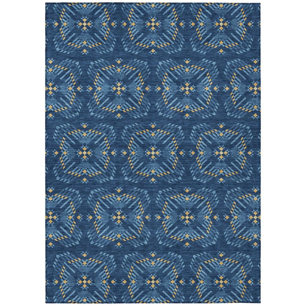 Machine Washable Indoor/Outdoor Chantille ACN2563 Blue 8' x 10' Rug. Picture 1
