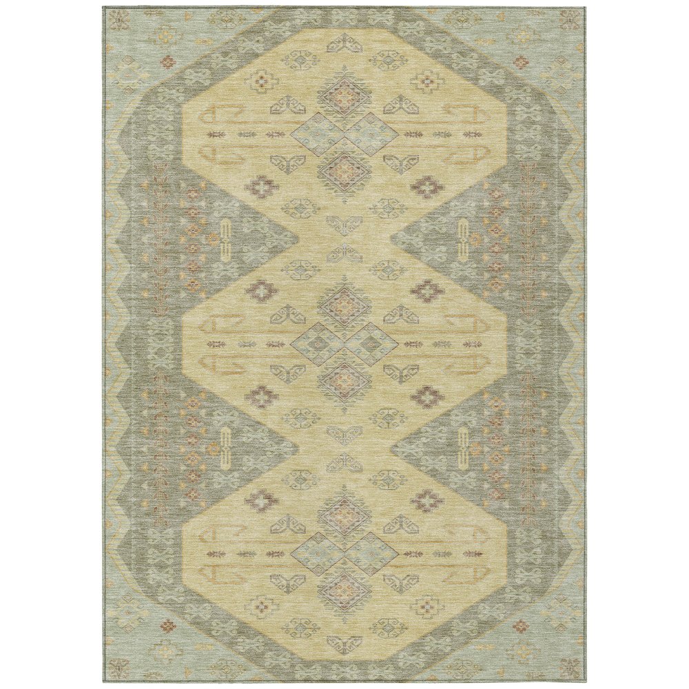Machine Washable Indoor/Outdoor Chantille ACN2565 Green 8' x 10' Rug. Picture 1