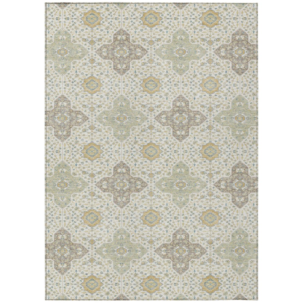 Machine Washable Indoor/Outdoor Chantille ACN2566 Ivory 8' x 10' Rug. Picture 1