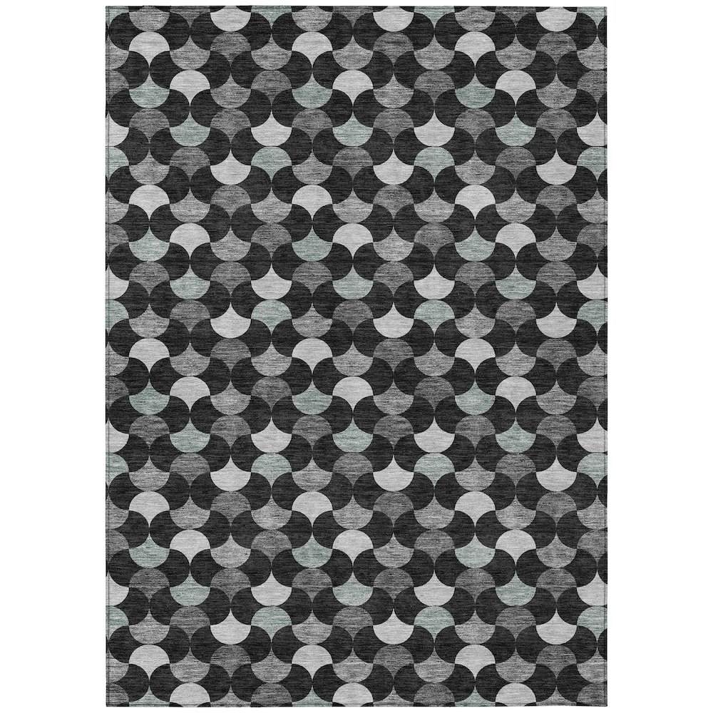 Machine Washable Indoor/Outdoor Chantille ACN2568 Black 8' x 10' Rug. Picture 1