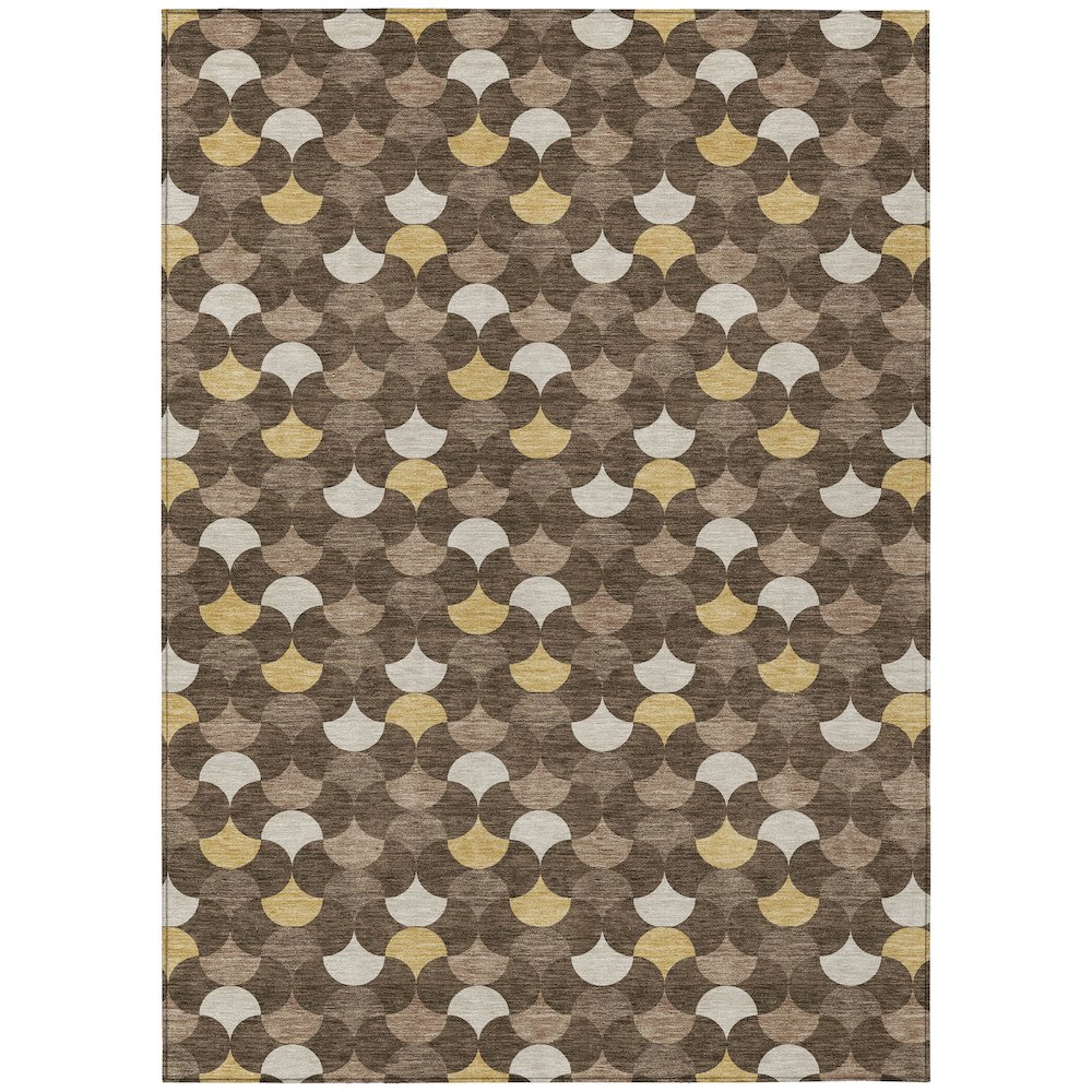 Machine Washable Indoor/Outdoor Chantille ACN2568 Brown 8' x 10' Rug. Picture 1