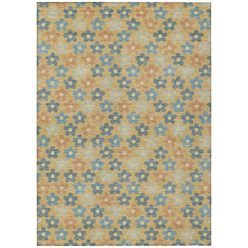 Machine Washable Indoor/Outdoor Chantille ACN2569 Gold 8' x 10' Rug. Picture 1