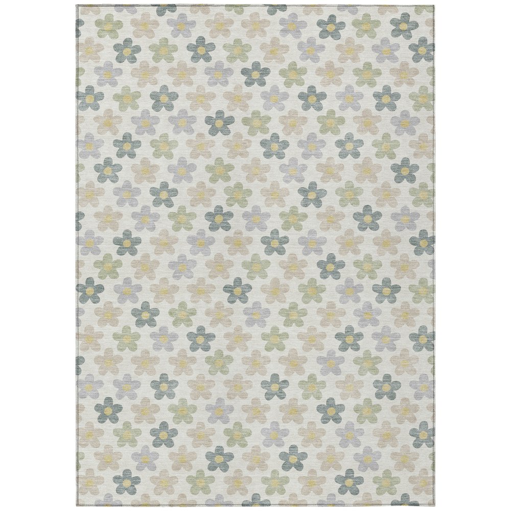 Machine Washable Indoor/Outdoor Chantille ACN2569 Ivory 8' x 10' Rug. Picture 1