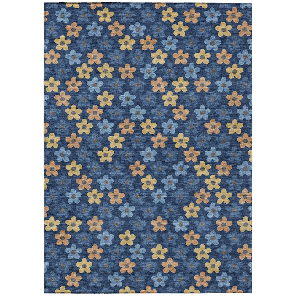 Machine Washable Indoor/Outdoor Chantille ACN2569 Blue 8' x 10' Rug. Picture 1