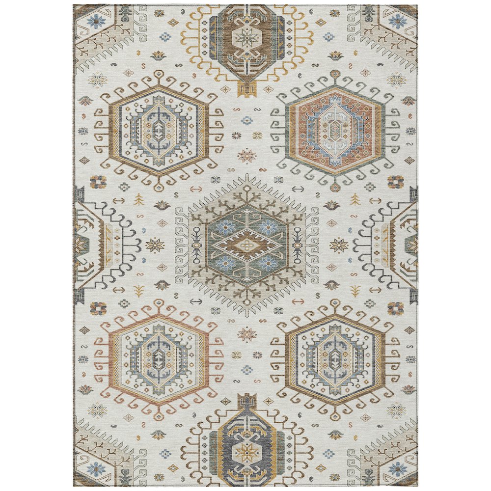 Machine Washable Indoor/Outdoor Chantille ACN2574 Ivory 8' x 10' Rug. Picture 1