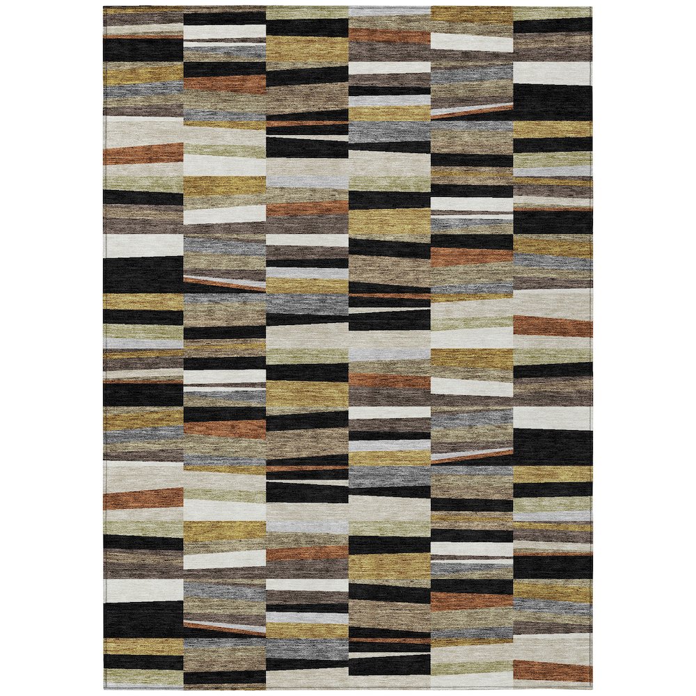 Machine Washable Indoor/Outdoor Chantille ACN2575 Black 8' x 10' Rug. Picture 1