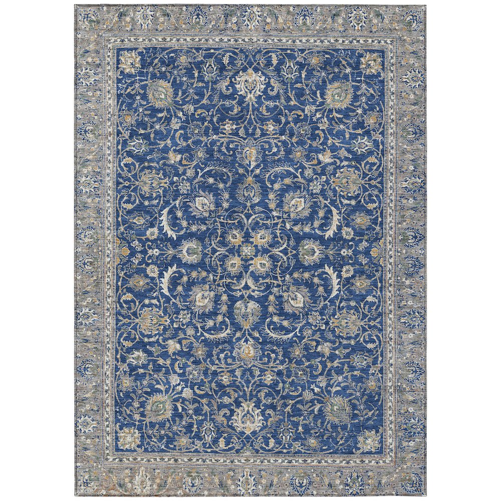 Machine Washable Indoor/Outdoor Chantille ACN2576 Blue 8' x 10' Rug. Picture 1