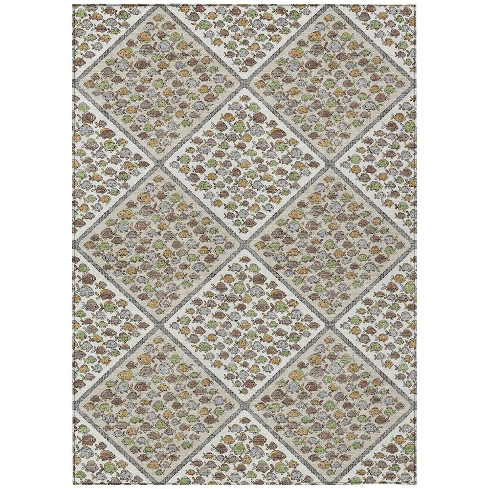 Machine Washable Indoor/Outdoor Chantille ACN2579 Ivory 8' x 10' Rug. Picture 1