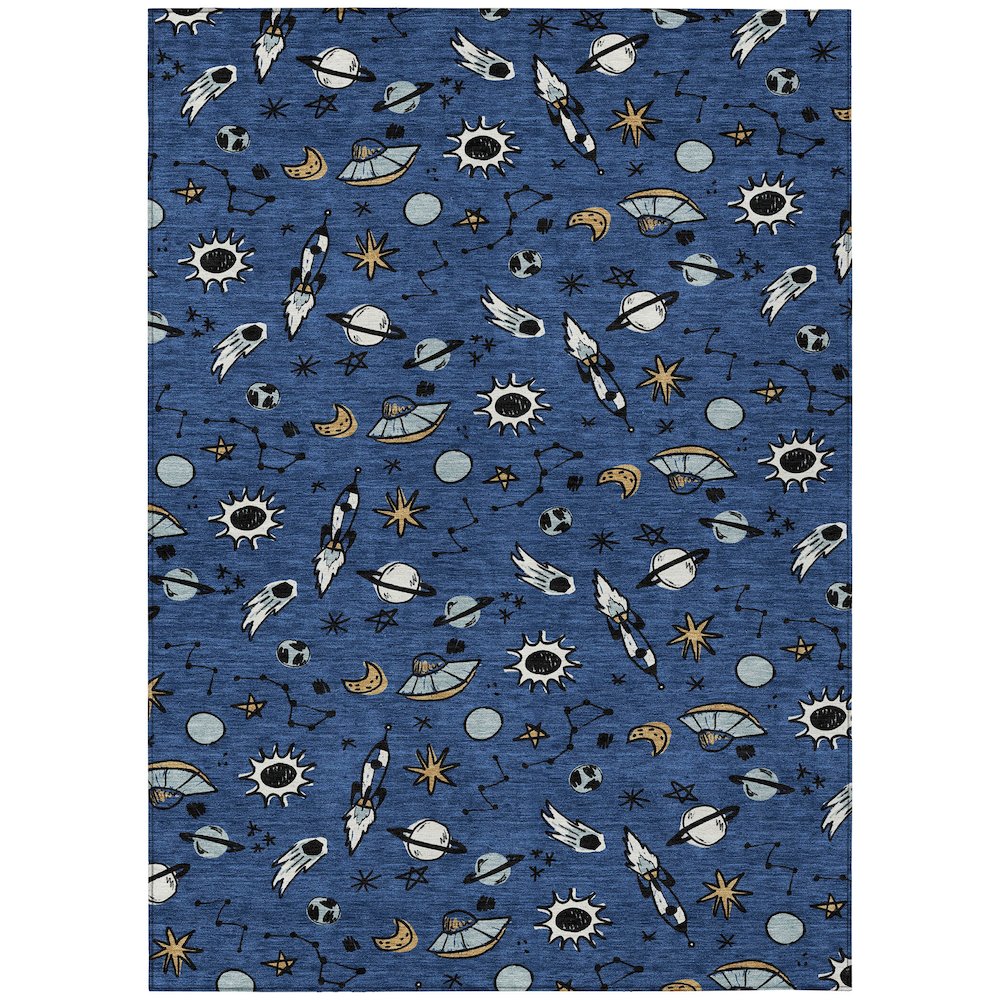 Machine Washable Indoor/Outdoor Chantille ACN2580 Blue 8' x 10' Rug. Picture 1