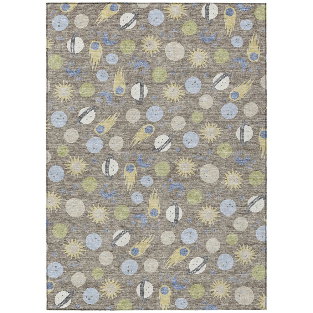 Machine Washable Indoor/Outdoor Chantille ACN2581 Brown 8' x 10' Rug. Picture 1