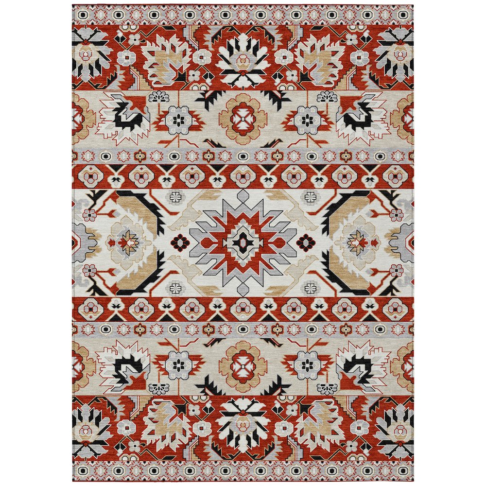 Machine Washable Indoor/Outdoor Chantille ACN2583 Red 8' x 10' Rug. Picture 1