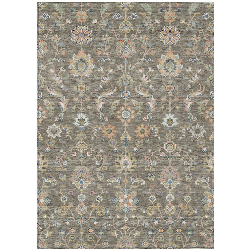 Machine Washable Indoor/Outdoor Chantille ACN2585 Brown 8' x 10' Rug. Picture 1