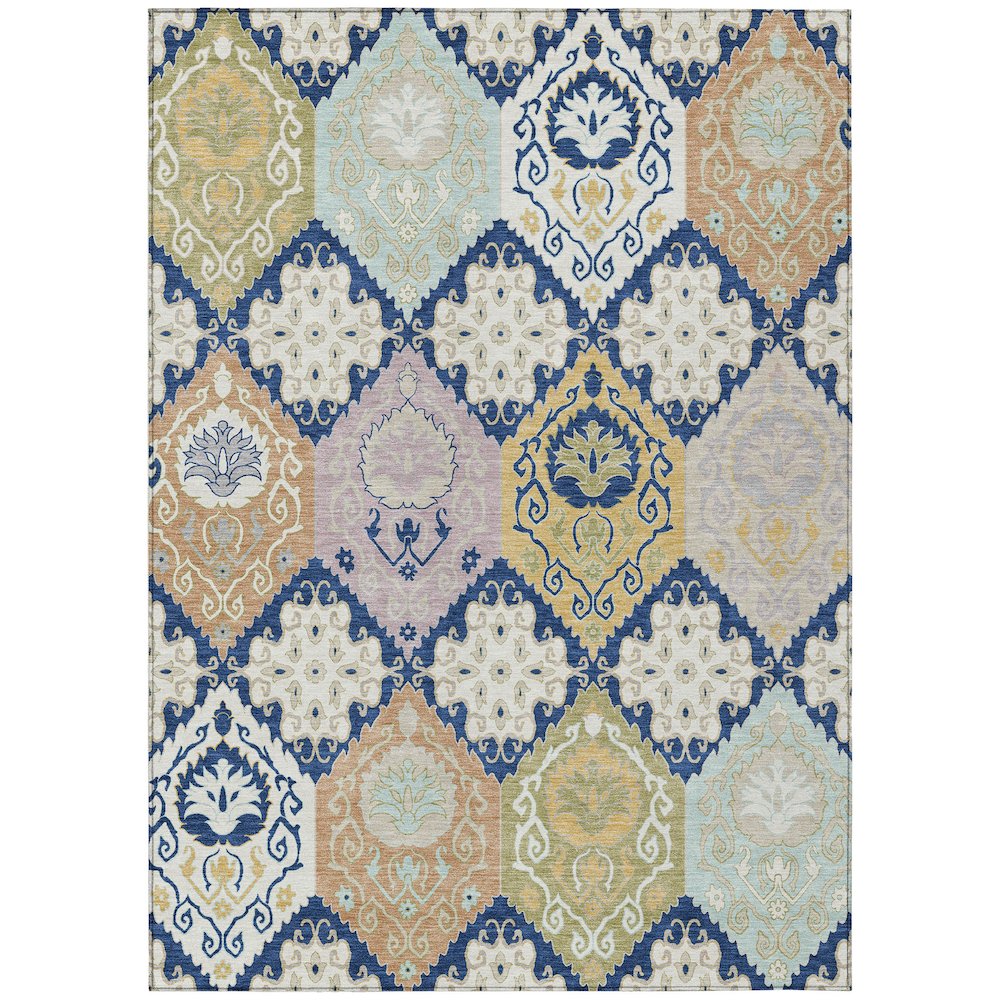 Machine Washable Indoor/Outdoor Chantille ACN2588 Blue 8' x 10' Rug. Picture 1