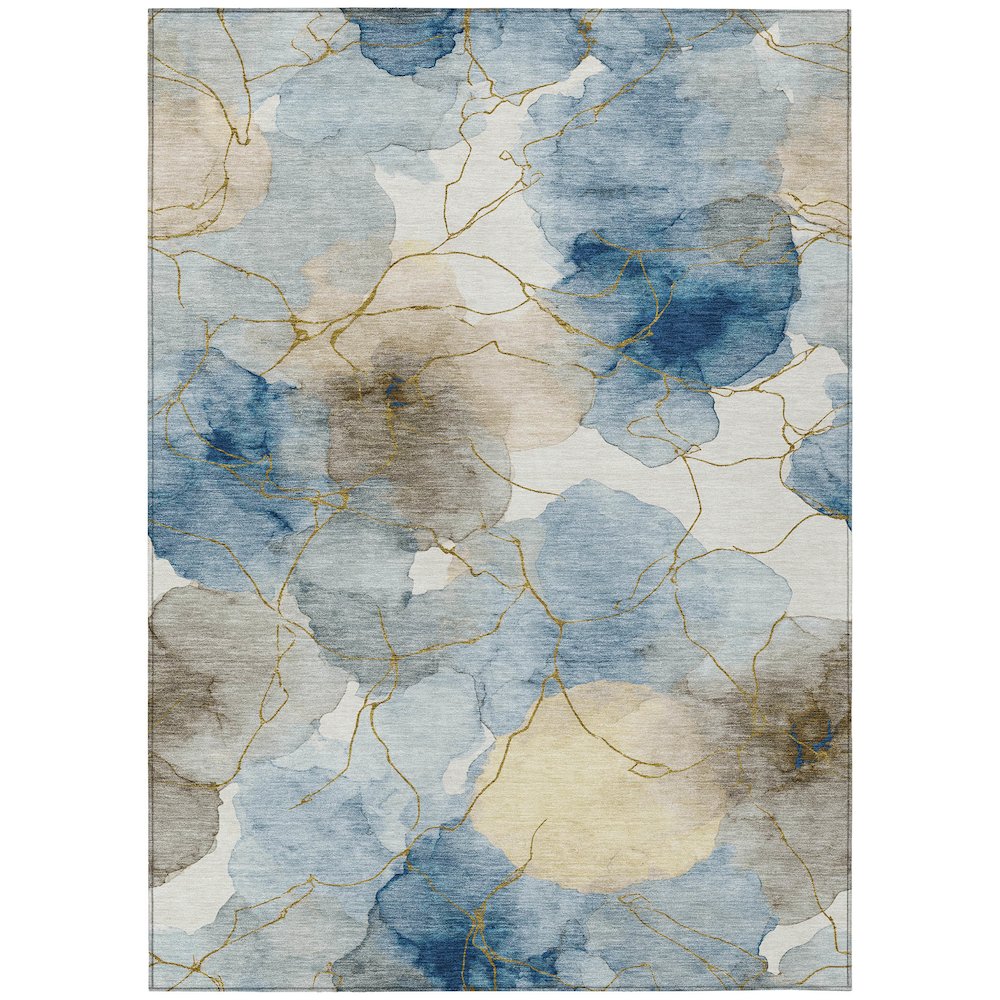 Machine Washable Indoor/Outdoor Chantille ACN2589 Blue 8' x 10' Rug. Picture 1
