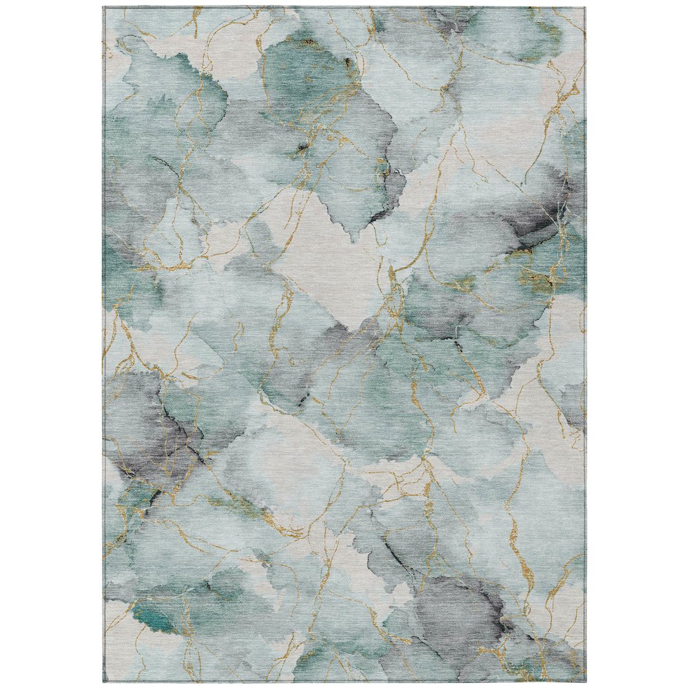 Machine Washable Indoor/Outdoor Chantille ACN2591 Blue 8' x 10' Rug. Picture 1