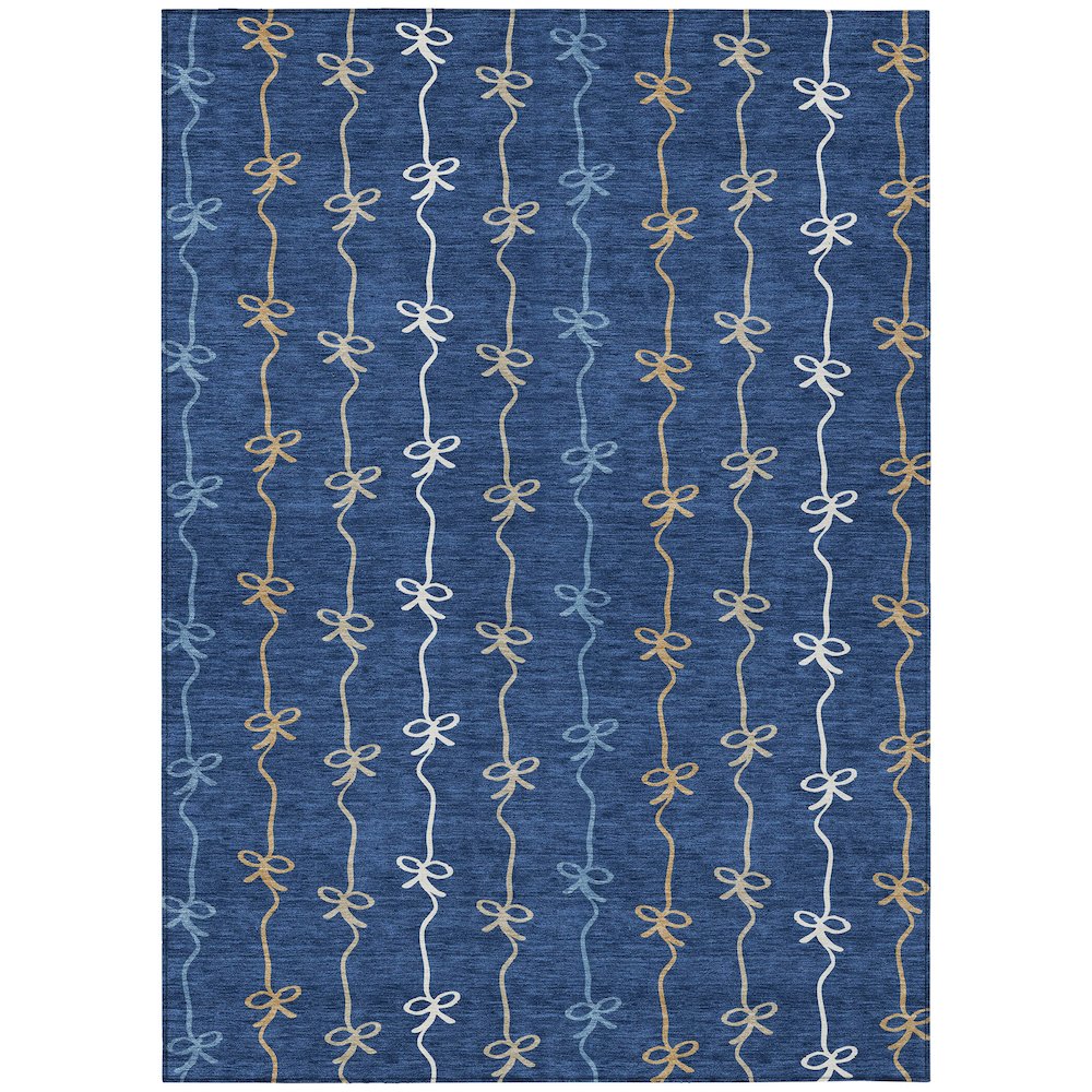 Machine Washable Indoor/Outdoor Chantille ACN2593 Blue 8' x 10' Rug. Picture 1