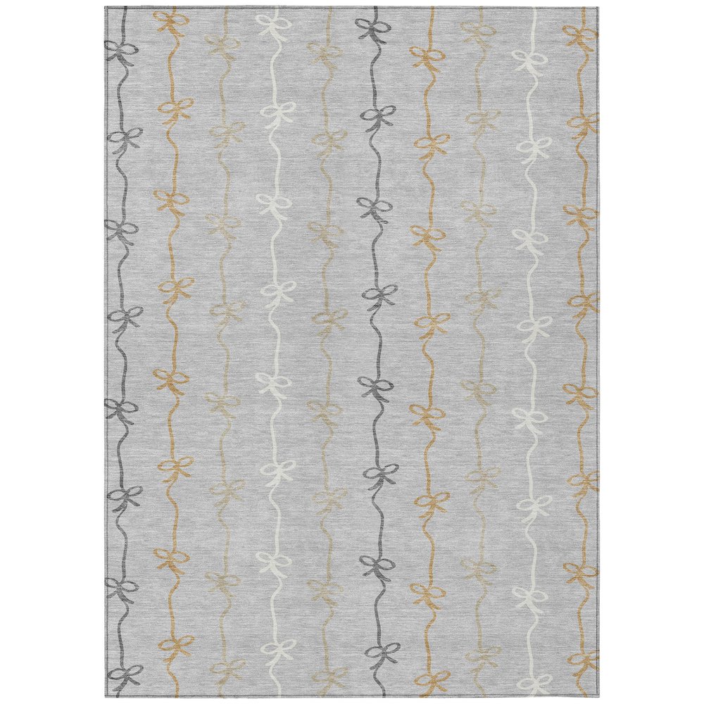 Machine Washable Indoor/Outdoor Chantille ACN2593 Gray 8' x 10' Rug. Picture 1