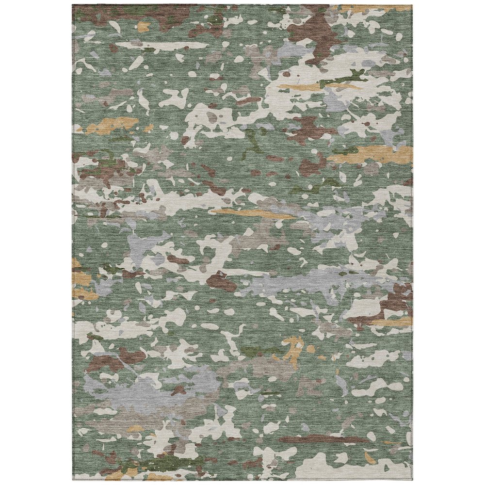 Machine Washable Indoor/Outdoor Chantille ACN2595 Green 8' x 10' Rug. Picture 1