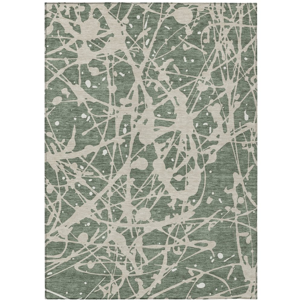 Machine Washable Indoor/Outdoor Chantille ACN2597 Green 8' x 10' Rug. Picture 1