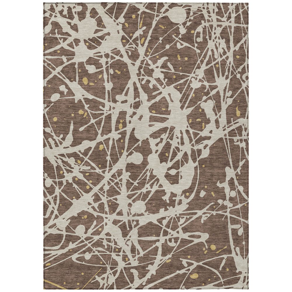 Machine Washable Indoor/Outdoor Chantille ACN2597 Brown 8' x 10' Rug. Picture 1