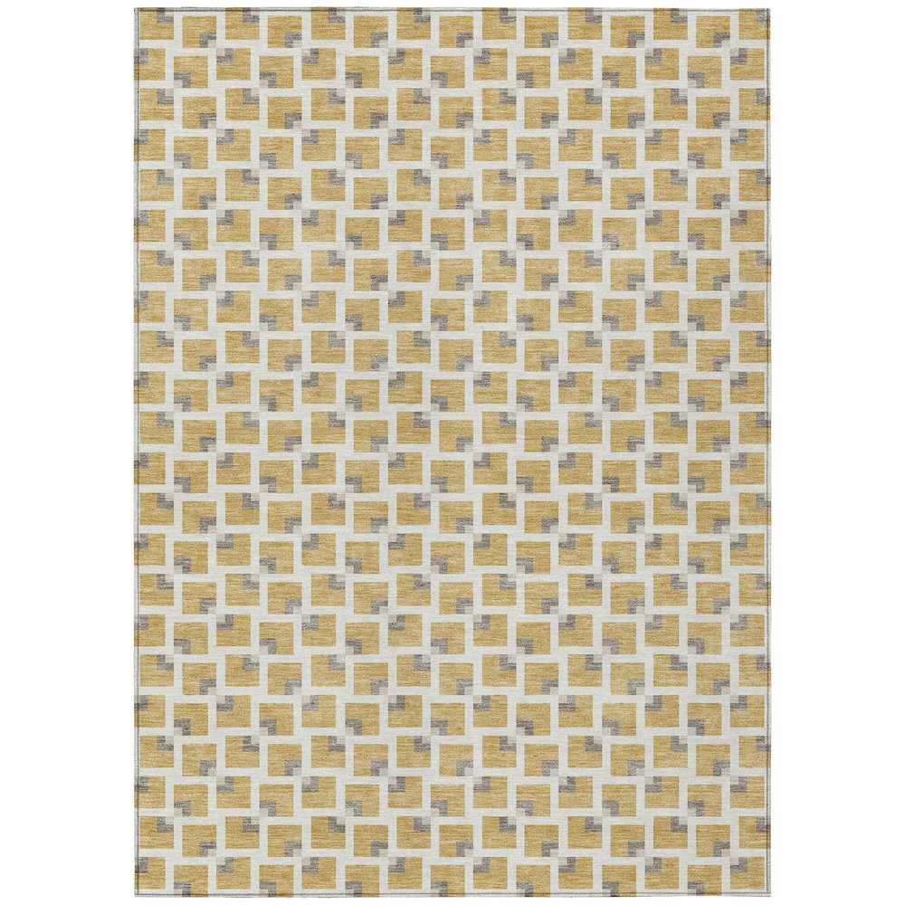 Machine Washable Indoor/Outdoor Chantille ACN2602 Gold 8' x 10' Rug. Picture 1