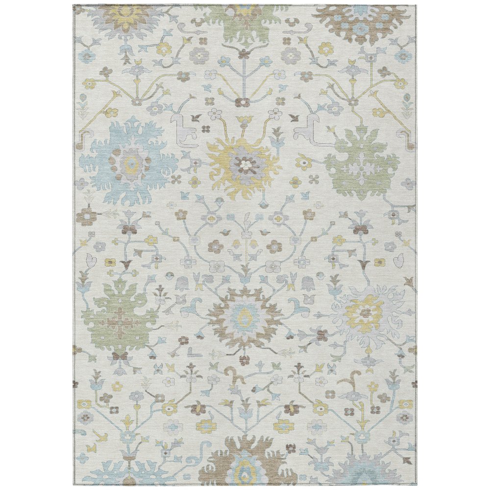 Machine Washable Indoor/Outdoor Chantille ACN2609 Ivory 8' x 10' Rug. Picture 1