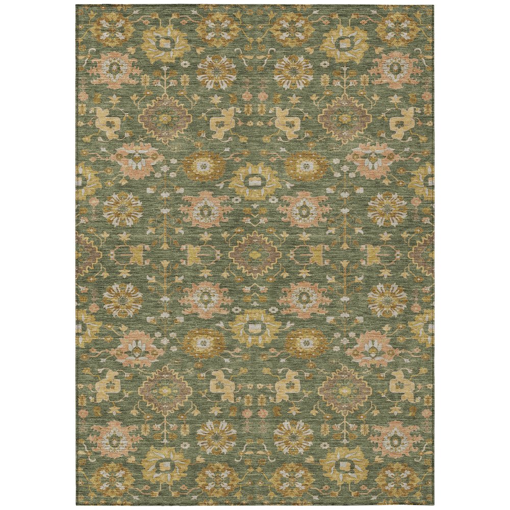 Machine Washable Indoor/Outdoor Chantille ACN2610 Green 8' x 10' Rug. Picture 1