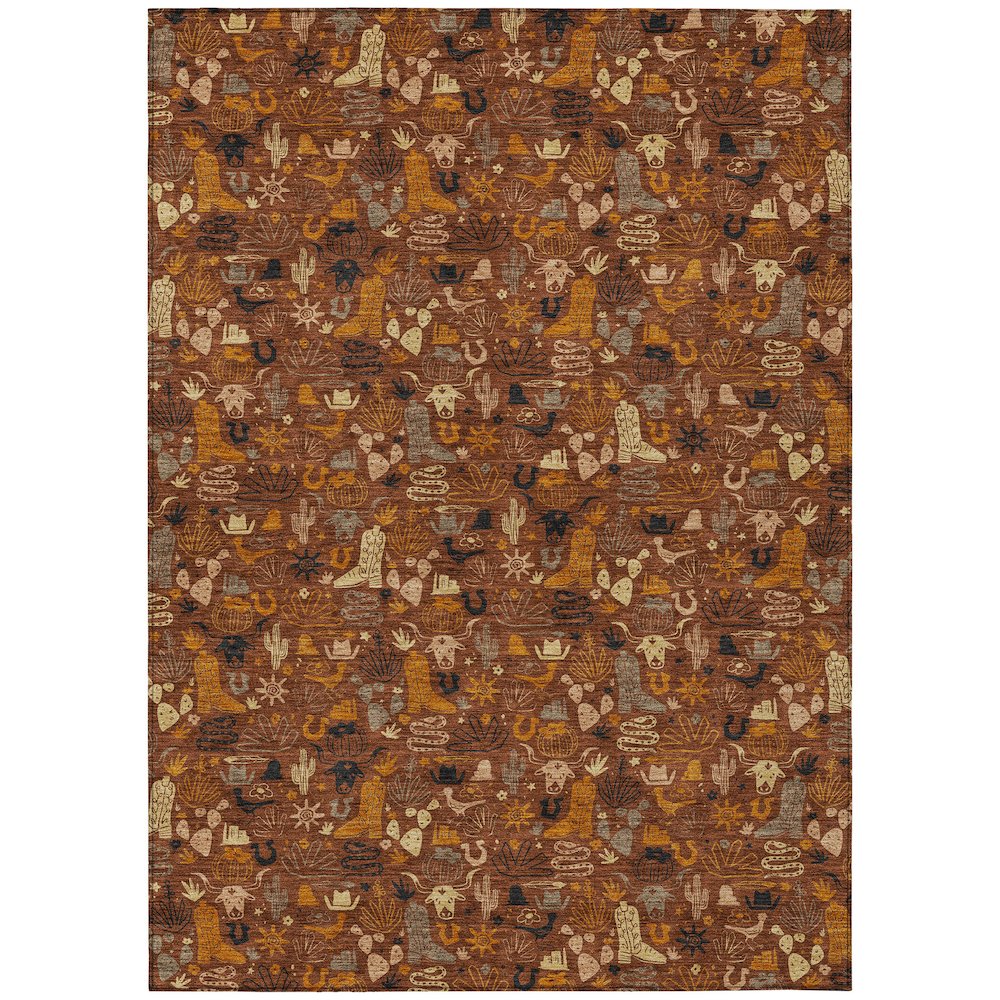 Machine Washable Indoor/Outdoor Chantille ACN2613 Red 8' x 10' Rug. Picture 1