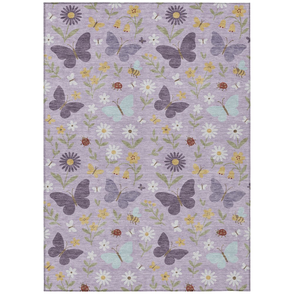 Machine Washable Indoor/Outdoor Chantille ACN2618 Purple 8' x 10' Rug. Picture 1