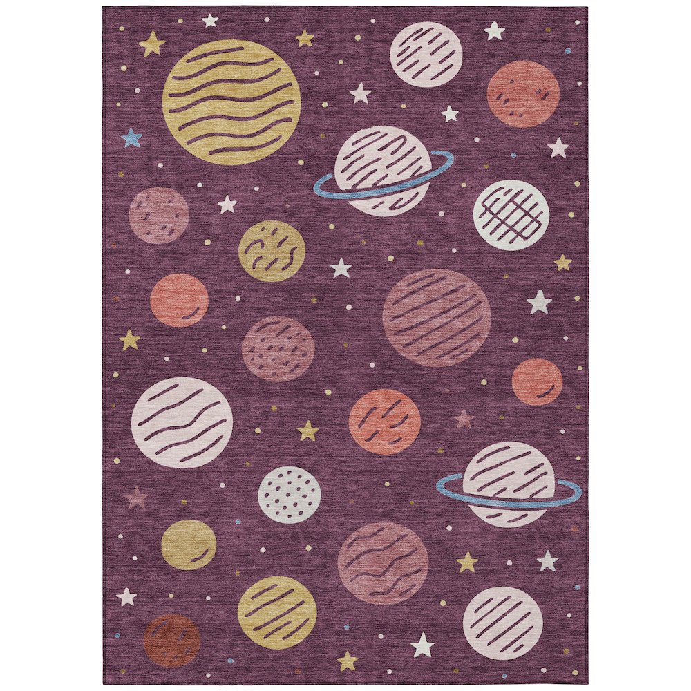 Machine Washable Indoor/Outdoor Chantille ACN2619 Purple 8' x 10' Rug. Picture 1