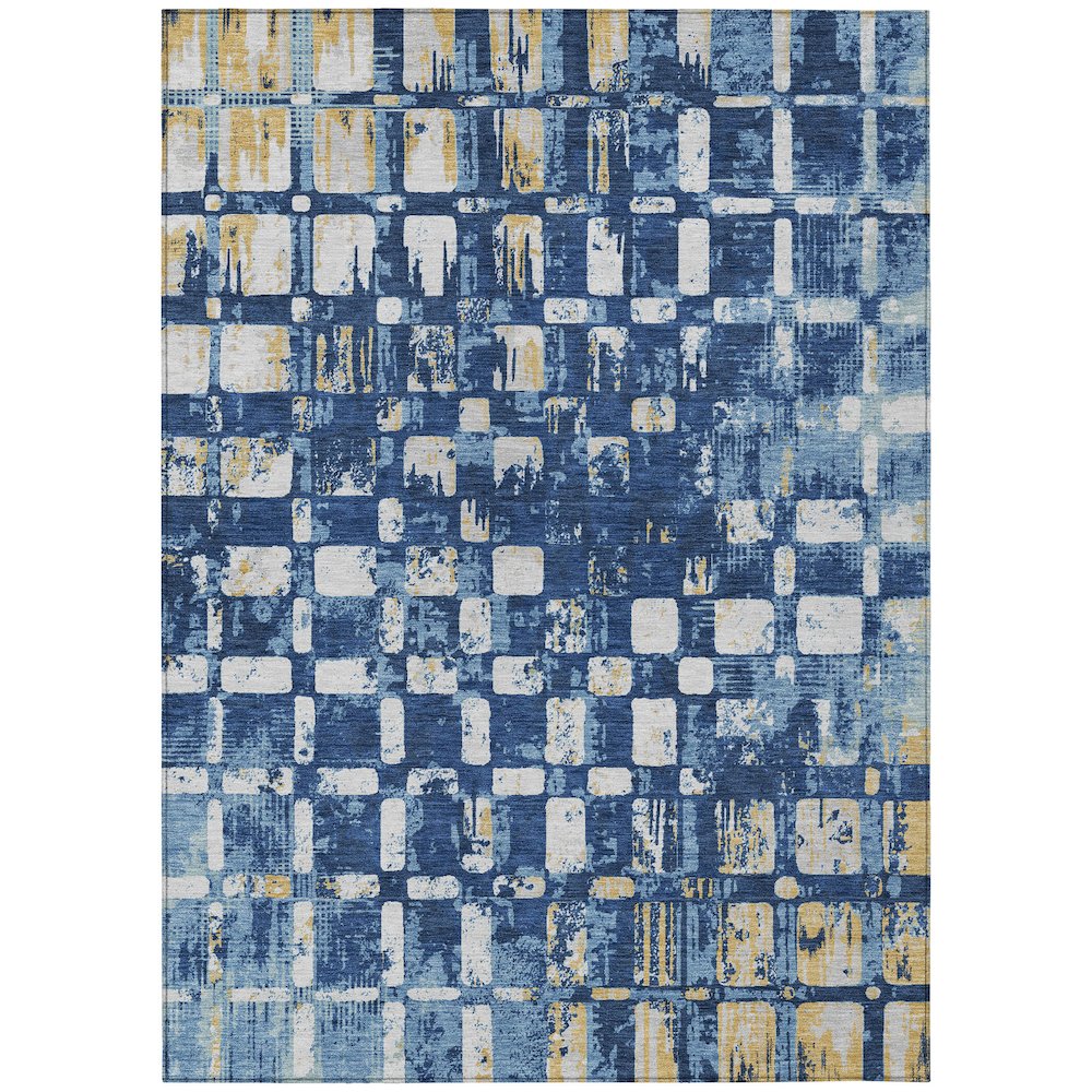Machine Washable Indoor/Outdoor Chantille ACN2628 Blue 8' x 10' Rug. Picture 1