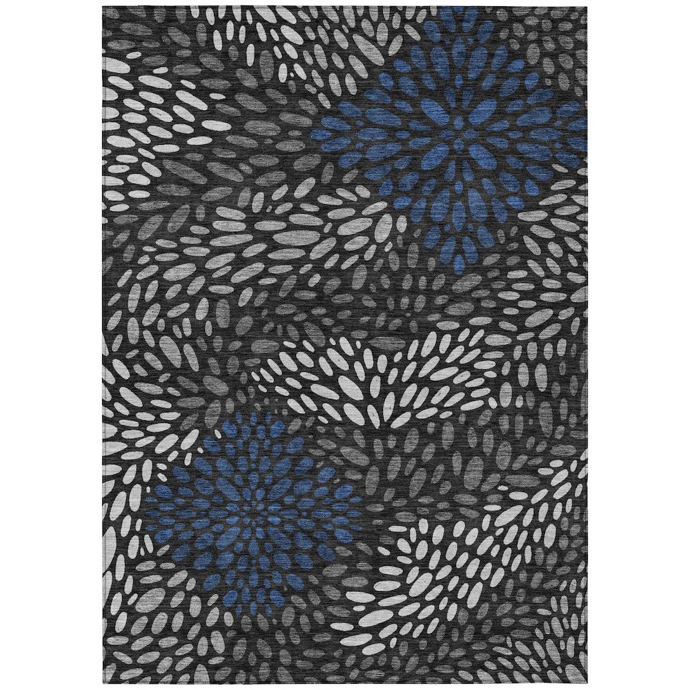 Machine Washable Indoor/Outdoor Chantille ACN2629 Black 8' x 10' Rug. Picture 1