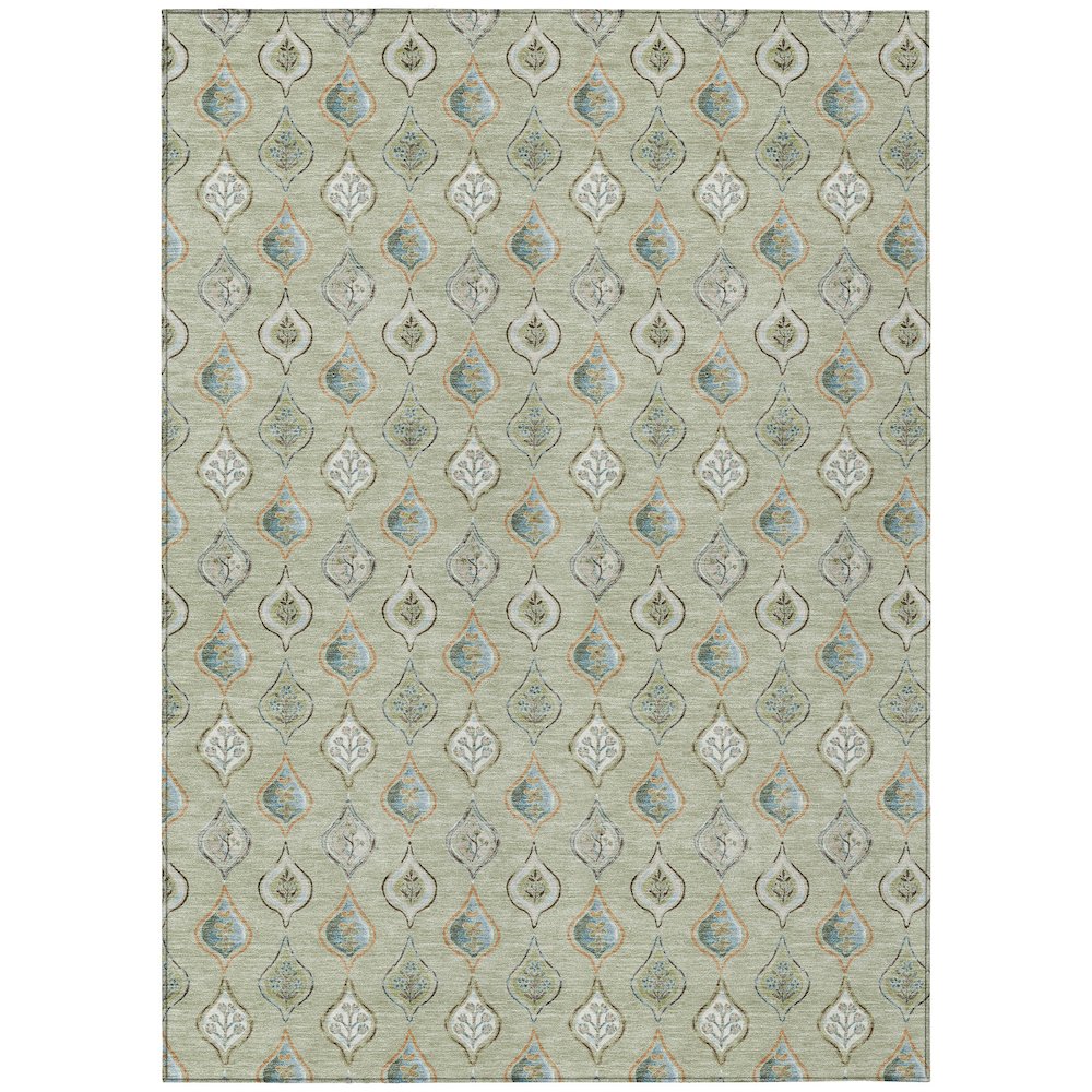 Machine Washable Indoor/Outdoor Chantille ACN2632 Green 8' x 10' Rug. Picture 1