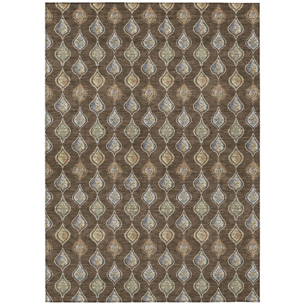 Machine Washable Indoor/Outdoor Chantille ACN2632 Brown 8' x 10' Rug. Picture 1