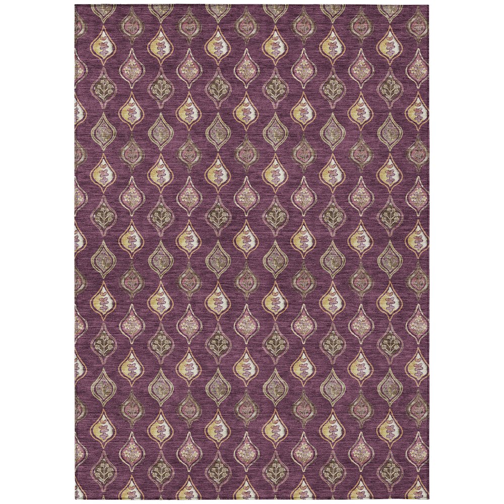 Machine Washable Indoor/Outdoor Chantille ACN2632 Purple 8' x 10' Rug. Picture 1