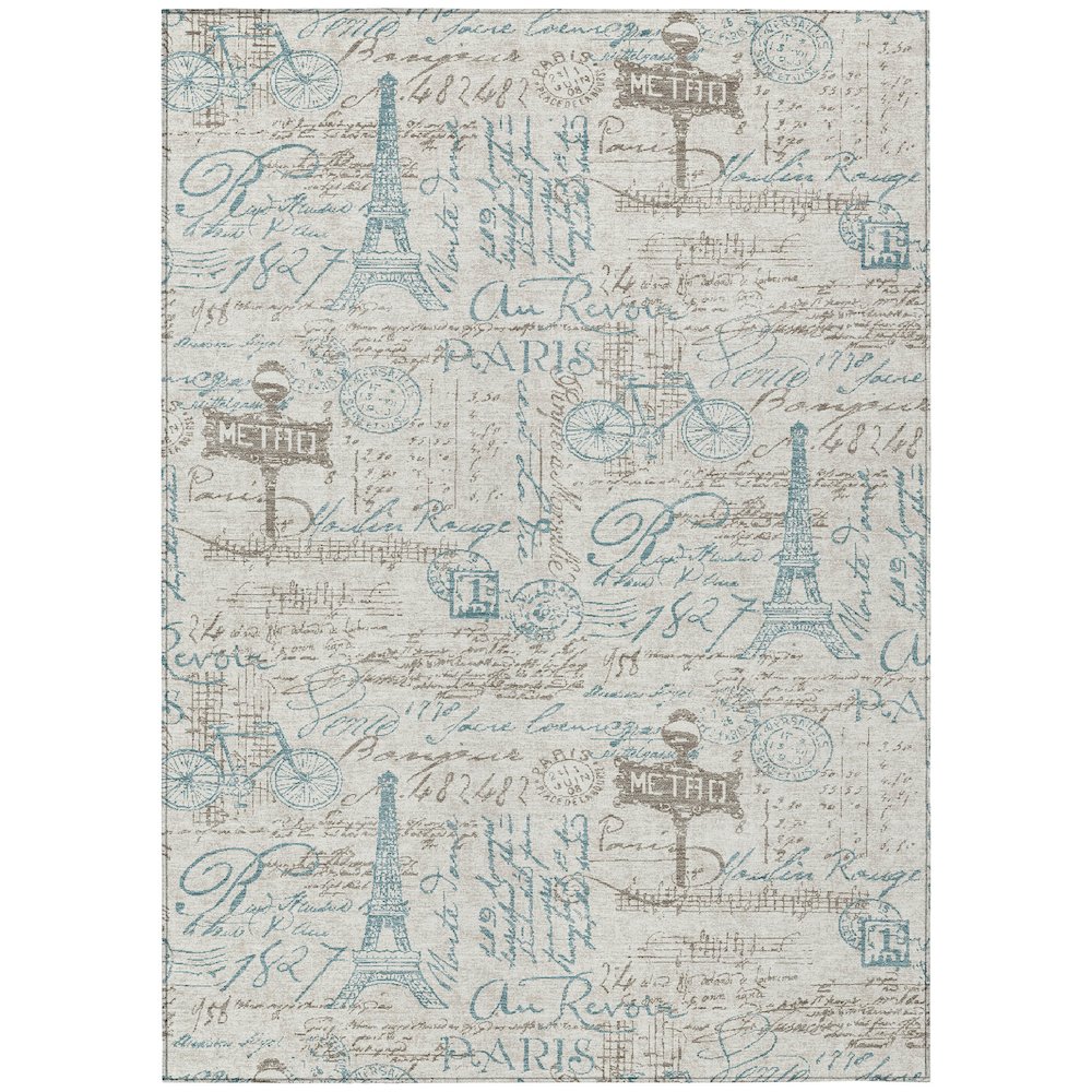 Machine Washable Indoor/Outdoor Chantille ACN2639 Brown 8' x 10' Rug. Picture 1
