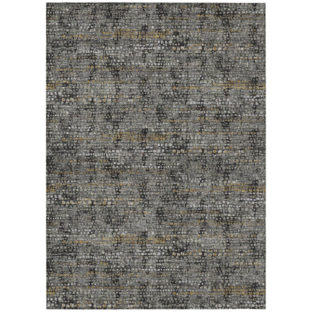 Machine Washable Indoor/Outdoor Chantille ACN2641 Black 8' x 10' Rug. Picture 1