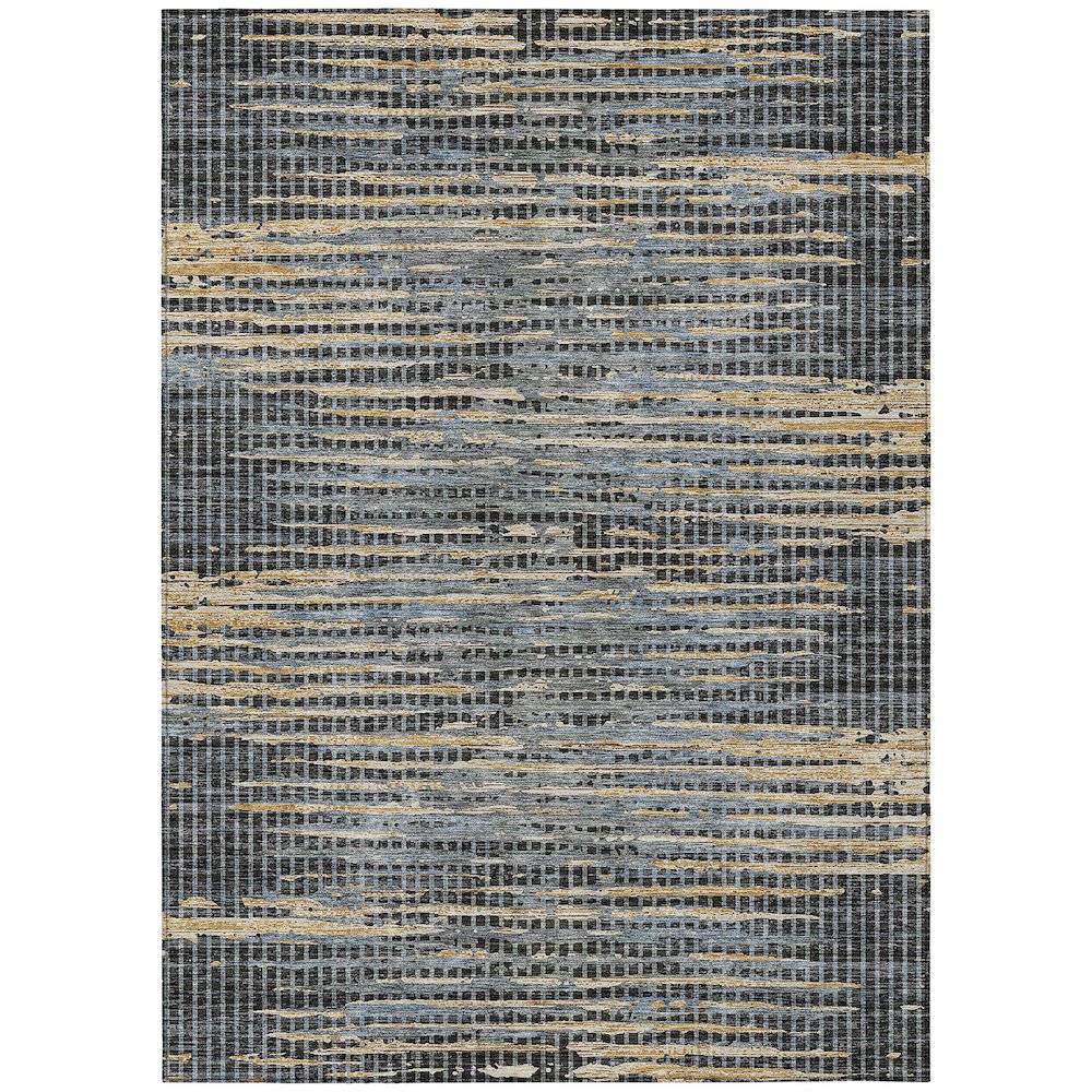 Machine Washable Indoor/Outdoor Chantille ACN2642 Black 8' x 10' Rug. Picture 1