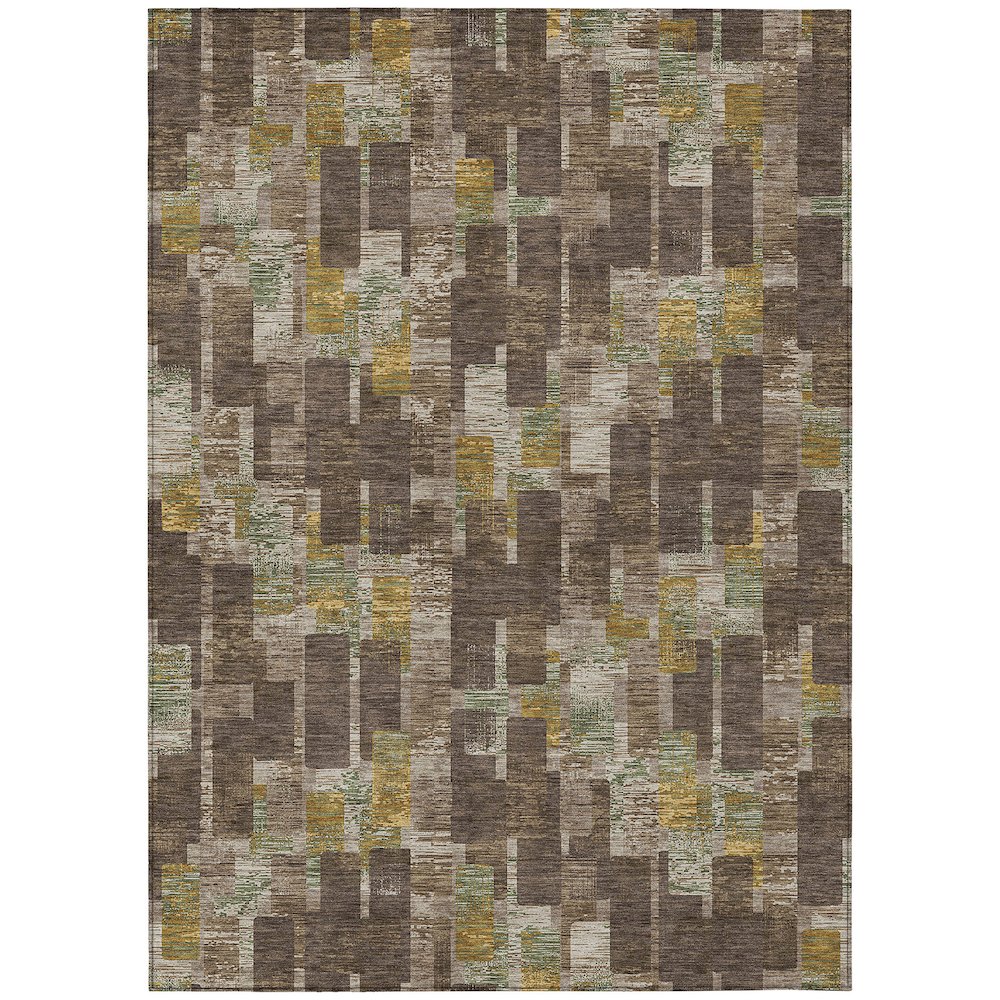 Machine Washable Indoor/Outdoor Chantille ACN2644 Brown 8' x 10' Rug. Picture 1