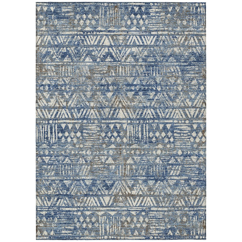 Machine Washable Indoor/Outdoor Chantille ACN2645 Blue 8' x 10' Rug. Picture 1
