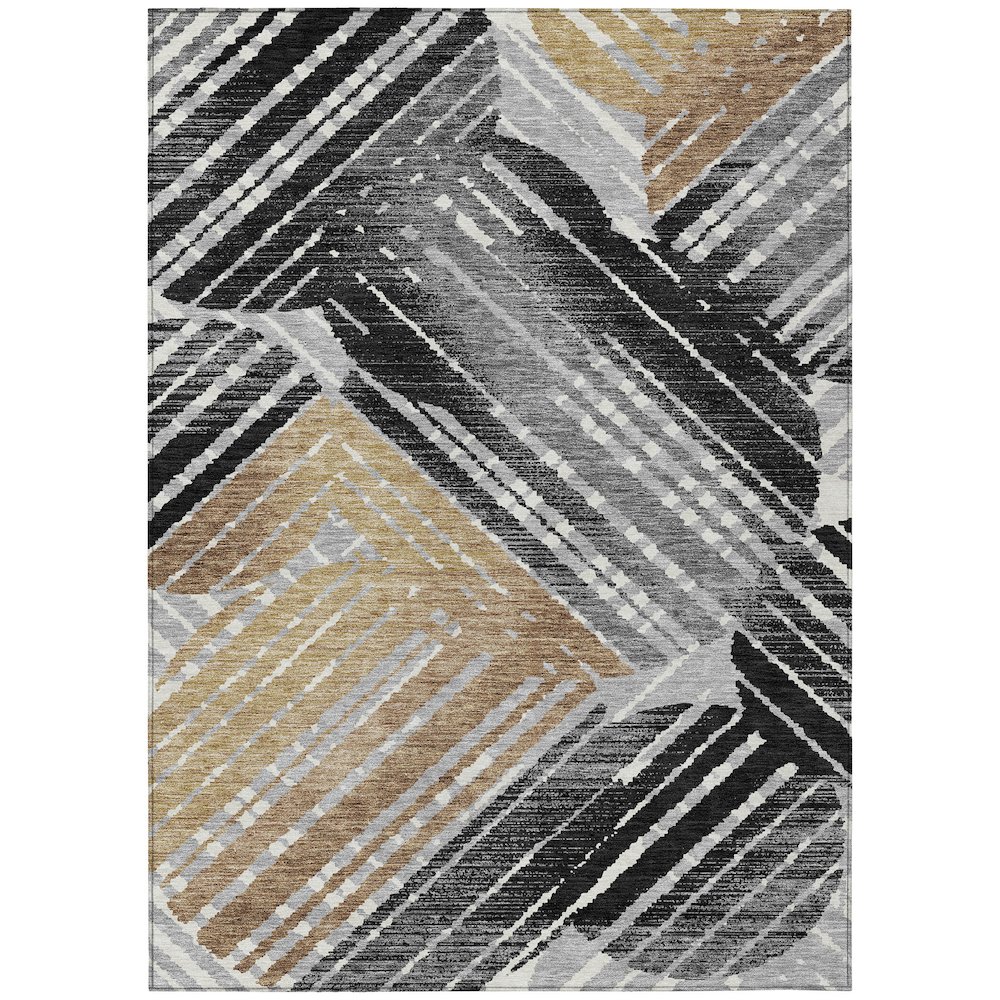 Machine Washable Indoor/Outdoor Chantille ACN2653 Black 8' x 10' Rug. Picture 1