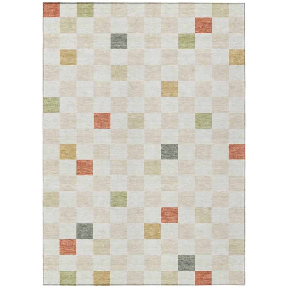 Machine Washable Indoor/Outdoor Chantille ACN2656 Ivory 8' x 10' Rug. Picture 1