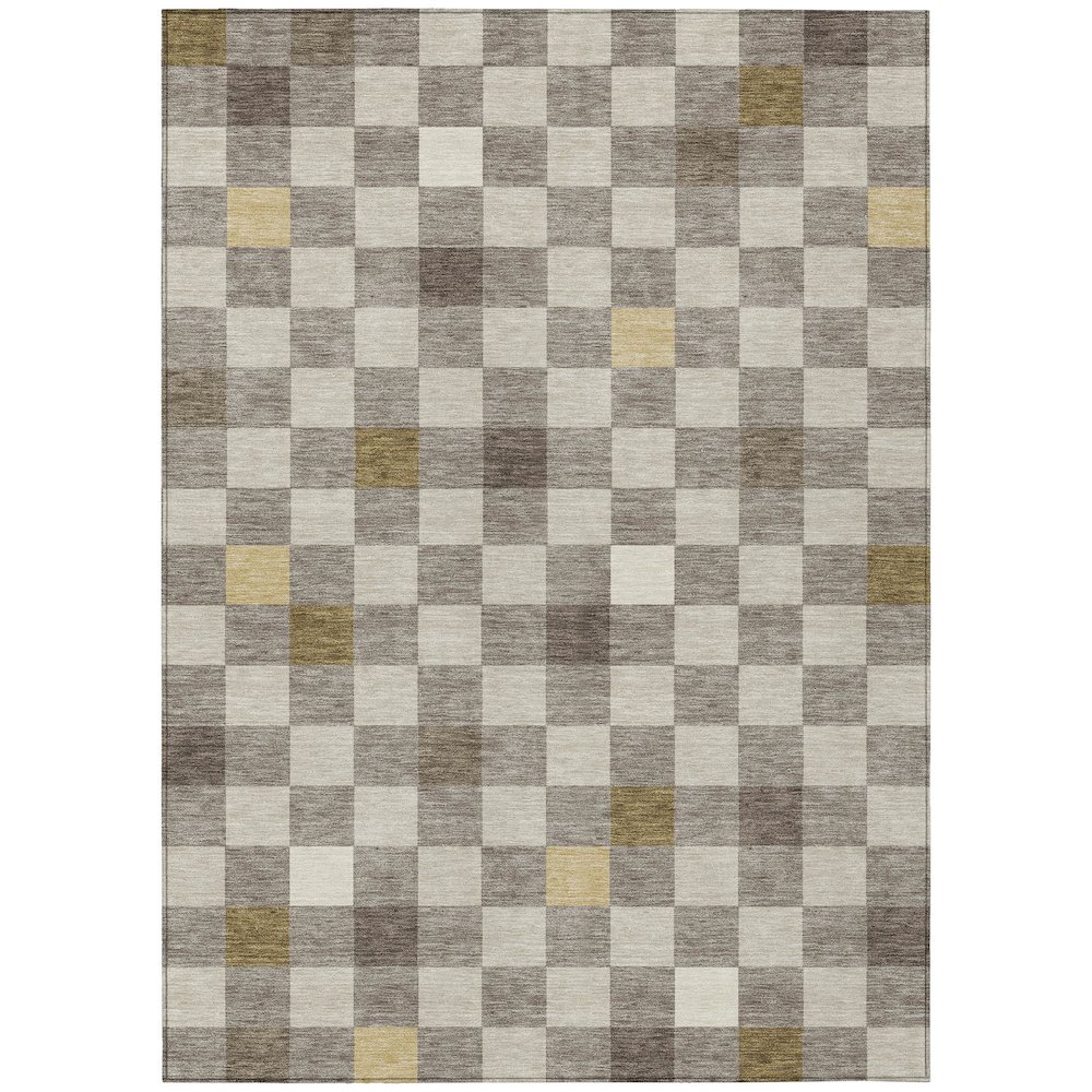 Machine Washable Indoor/Outdoor Chantille ACN2656 Brown 8' x 10' Rug. Picture 1