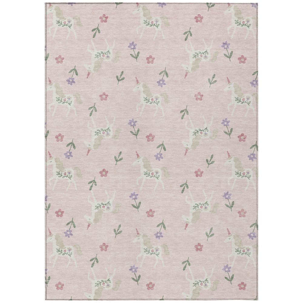 Machine Washable Indoor/Outdoor Chantille ACN2657 Pink 8' x 10' Rug. Picture 1