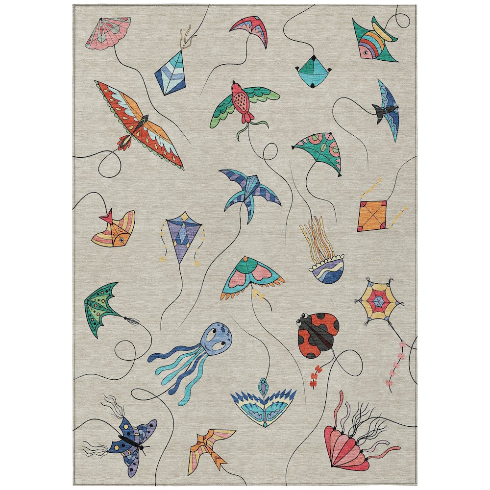 Machine Washable Indoor/Outdoor Chantille ACN2659 Brown 8' x 10' Rug. Picture 1