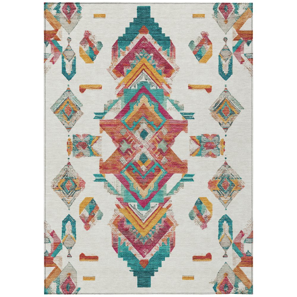 Machine Washable Indoor/Outdoor Chantille ACN2661 Ivory 8' x 10' Rug. Picture 1