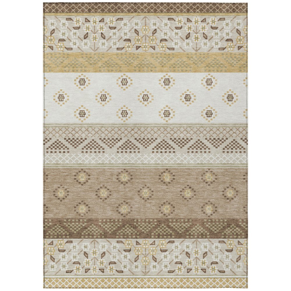 Machine Washable Indoor/Outdoor Chantille ACN2662 Brown 8' x 10' Rug. Picture 1