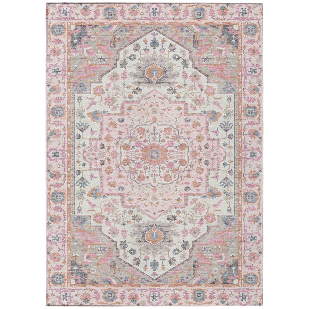 Machine Washable Indoor/Outdoor Chantille ACN2674 Pink 8' x 10' Rug. Picture 1