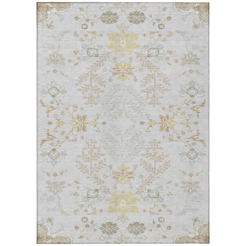 Machine Washable Indoor/Outdoor Chantille ACN2676 Gray 8' x 10' Rug. Picture 1